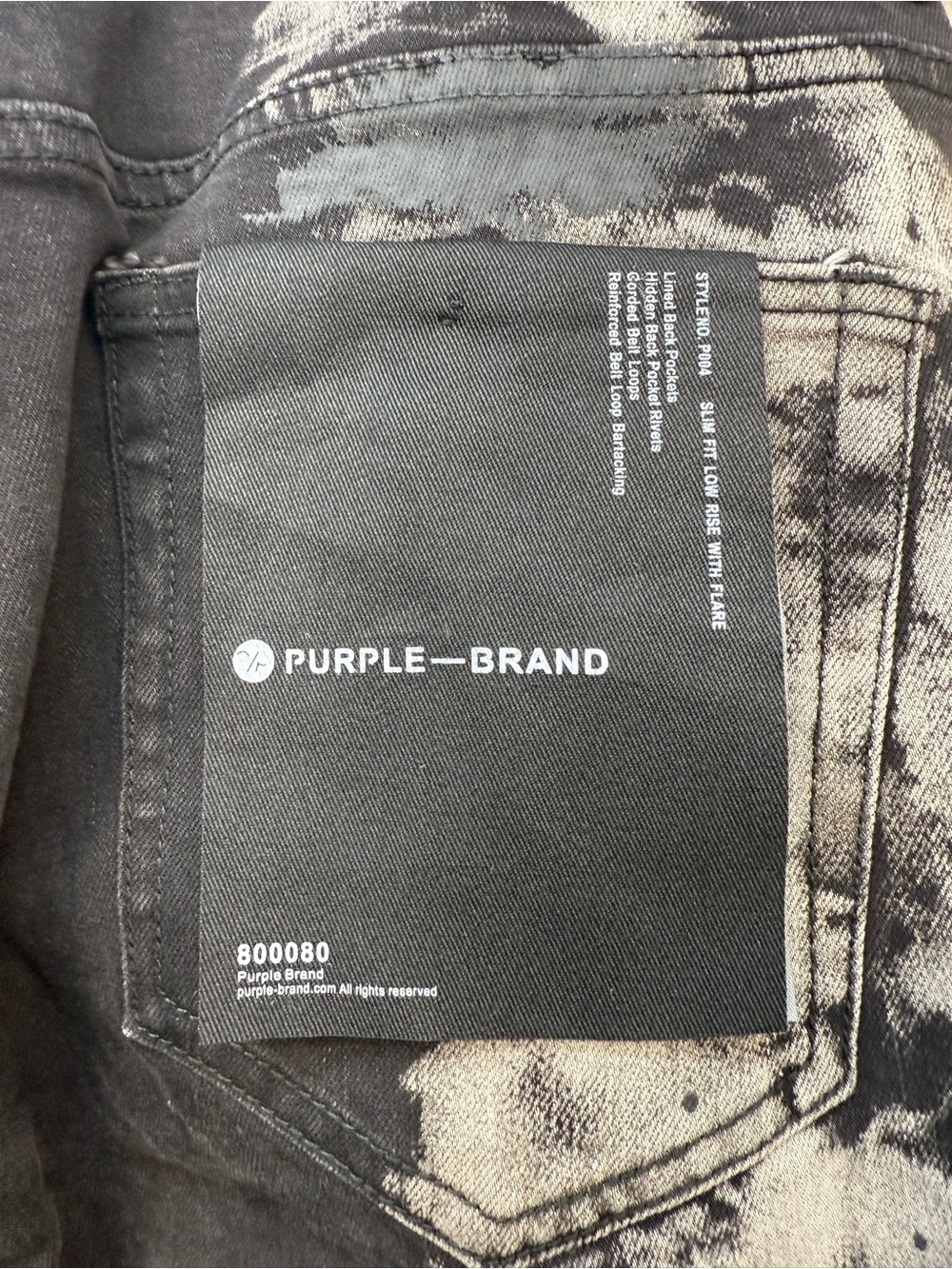Purple Brand Jeans Men's Black & Gray Acid-Effect Bootcut Jeans - Picture 10 of 13
